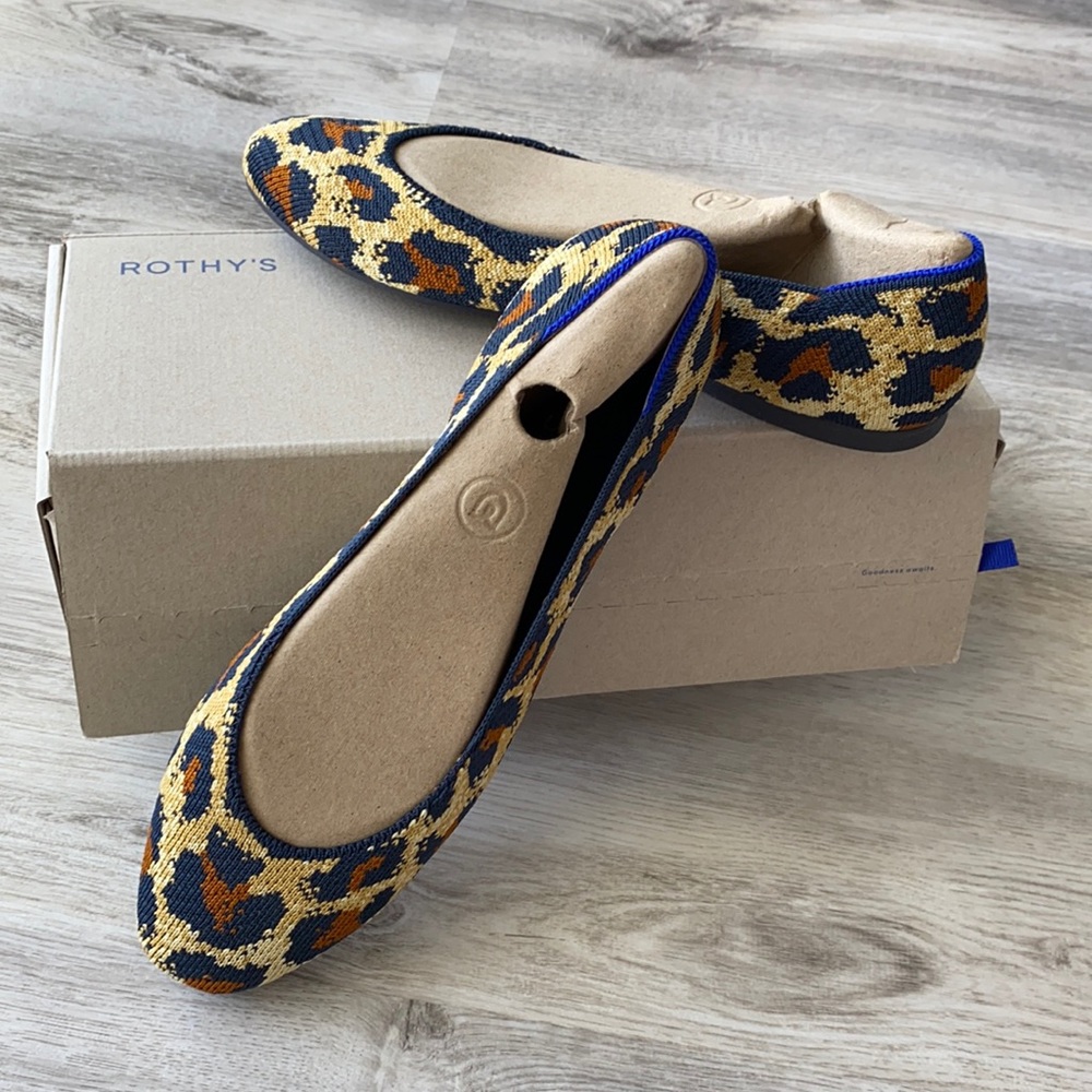Rothy’s Midnight Spot cheetah print shoe